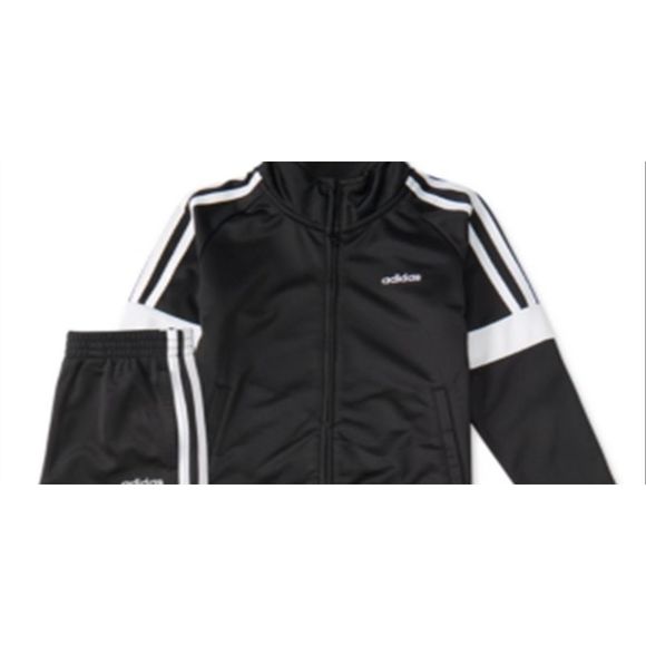 Adidas Baby Boy's Tricot Jacket & Jogger Pants Set Black Size 12 Months - Picture 2 of 3